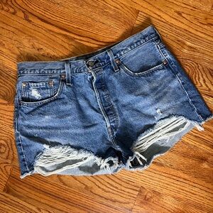 Levi’s 501 Distressed Blue Denim Women’s Shorts
